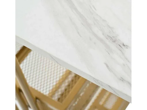 Set "Eat Standing": Bartafel En 4 Krukken - Metalen Structuur - Goud
