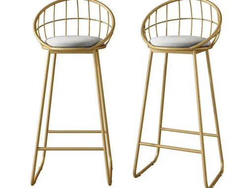 Set "Eat Standing": Bartafel En 2 Krukken - Metalen Structuur - Goud