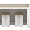 Set Keukeneiland + 2 Krukken - Wit En Licht Naturel - Nusice