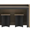 Set Keukeneiland + 2 Krukken - Zwart En Licht Naturel - Nusice
