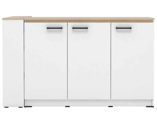 Set Keukeneiland + 2 Krukken - Wit En Licht Naturel - Nusice