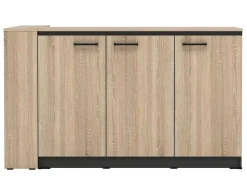 Set Keukeneiland + 2 Krukken - Zwart En Licht Naturel - Nusice