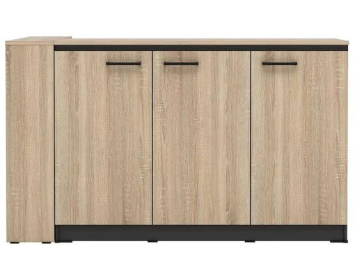 Set Keukeneiland + 2 Krukken - Zwart En Licht Naturel - Nusice