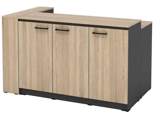 Set Keukeneiland + 2 Krukken - Zwart En Licht Naturel - Nusice