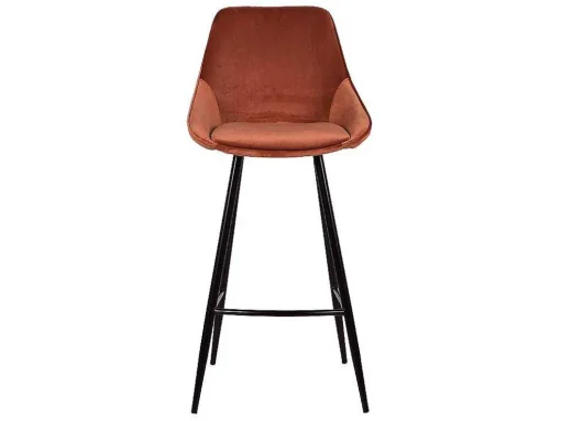Set Van 2 Barkrukken - Fluweel - Terracotta - Masurie