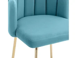 Set Van 2 Barkrukken - Fluweel En Metaal - Blauw