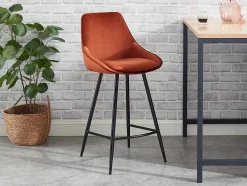Set Van 2 Barkrukken - Fluweel - Terracotta - Masurie