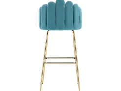 Set Van 2 Barkrukken - Fluweel En Metaal - Blauw