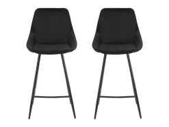Set Van 2 Barkrukken Masurie - Velours - Zwart