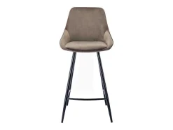 Set Van 2 Barkrukken Masurie - Fluweel - Taupe