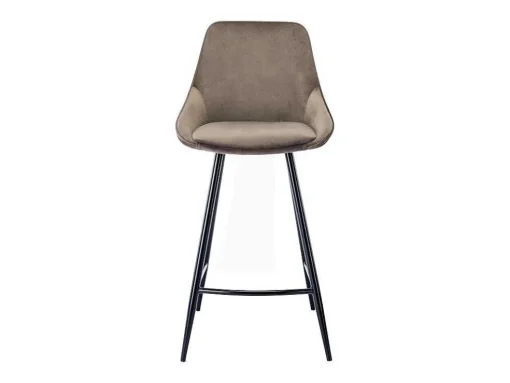 Set Van 2 Barkrukken Masurie - Fluweel - Taupe