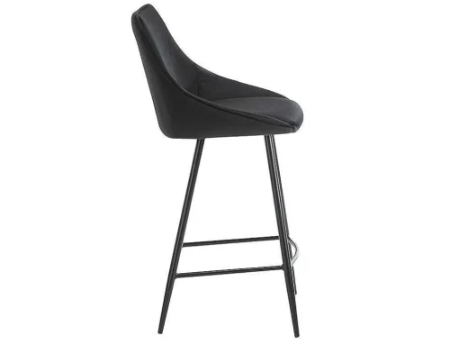 Set Van 2 Barkrukken Masurie - Velours - Zwart