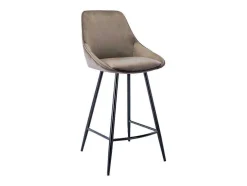 Set Van 2 Barkrukken Masurie - Fluweel - Taupe