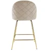 Set Van 2 Barkrukken Melbourne - Fluweel En Goudkleurig Metaal - Beige