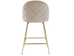 Set Van 2 Barkrukken Melbourne - Fluweel En Goudkleurig Metaal - Beige