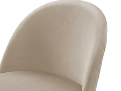 Set Van 2 Barkrukken Melbourne - Fluweel En Goudkleurig Metaal - Beige
