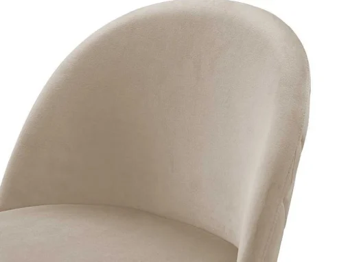Set Van 2 Barkrukken Melbourne - Fluweel En Goudkleurig Metaal - Beige