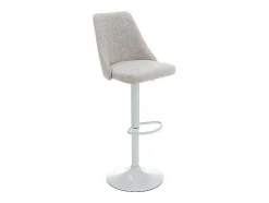 Set Van 2 Barkrukken Van Stof En Wit Metaal - Beige - Kiyola