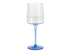 Set Van 6 Blauwe Wijnglazen Op Voet 27 Cl - D. 9.5 X H. 13 Cm - Coraly