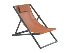 Set Van 2 Chileense Ligstoelen Van Aluminium - Terracotta - Anilio Van Mylia