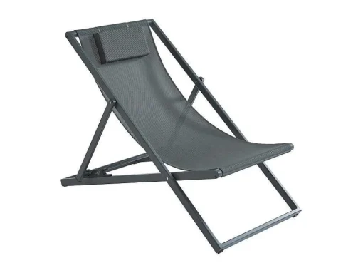 Set Van 2 Chileense Ligstoelen Van Aluminium - Antraciet - Anilio Van Mylia