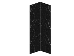 Set Van 2 Douchewandpanelen Met Marmereffect Van Aluminium Met Profielen - 2 X L90 X H210 Cm Eneko
