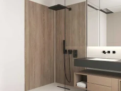 Set Van 2 Douchewandpanelen Met Houteffect Van Aluminium Met Profielen - 2 X L90 X H210 Cm Eneko