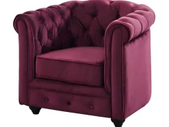 Set Van 2 Fauteuils Chesterfield - Fluweel Paars