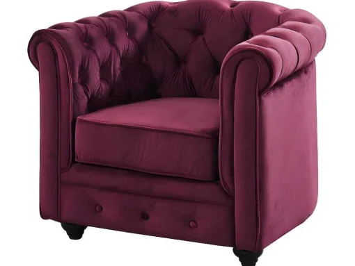Set Van 2 Fauteuils Chesterfield - Fluweel Paars