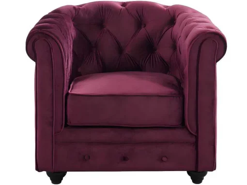 Set Van 2 Fauteuils Chesterfield - Fluweel Paars