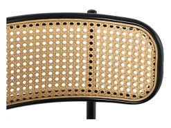 Set Van 2 Fluwelen En Rotan Stoelen - Metalen Poten - Zwart