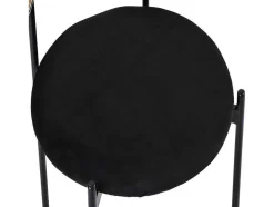 Set Van 2 Fluwelen En Rotan Stoelen - Metalen Poten - Zwart