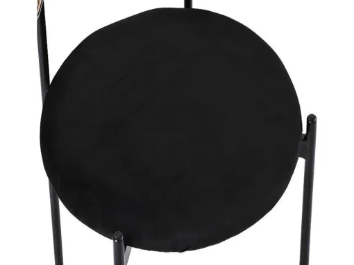 Set Van 2 Fluwelen En Rotan Stoelen - Metalen Poten - Zwart