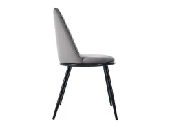 Set Van 2 Fluwelen Gestoffeerde Stoelen Met Rugleuning - Zwart Metalen Structuur - Grijs