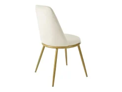 Set Van 4 Fluwelen Gestoffeerde Stoelen Met Rugleuning - Goud Metalen Structuur - Beige