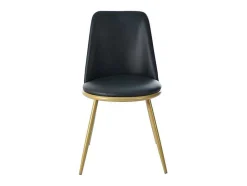 Set Van 4 Fluwelen Gestoffeerde Stoelen Met Rugleuning - Goudkleurige Metalen Structuur - Zwart