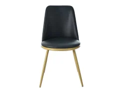 Set Van 4 Fluwelen Gestoffeerde Stoelen Met Rugleuning - Goudkleurige Metalen Structuur - Zwart