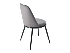 Set Van 2 Fluwelen Gestoffeerde Stoelen Met Rugleuning - Zwart Metalen Structuur - Grijs