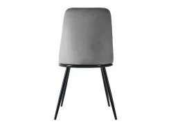 Set Van 2 Fluwelen Gestoffeerde Stoelen Met Rugleuning - Zwart Metalen Structuur - Grijs