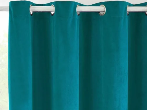 Set Van 2 Fluwelen Gordijnen - 140 X 260 Cm - Blauw - Ahtari