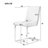 Set Van 4 Fluwelen Sledestoelen - Rugleuning Ruitpatroon - Onderstel Zilverkleurig Metaal - Beige