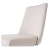 Set Van 2 Fluwelen Sledestoelen - Rugleuning Ruitpatroon - Onderstel Zilverkleurig Metaal - Beige
