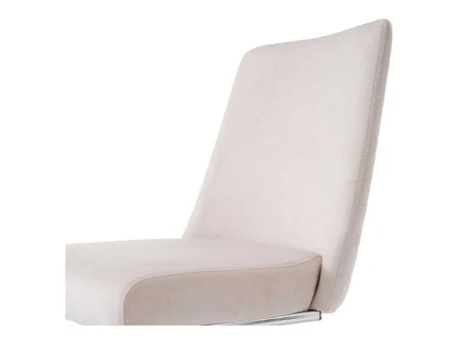 Set Van 4 Fluwelen Sledestoelen - Rugleuning Ruitpatroon - Onderstel Zilverkleurig Metaal - Beige
