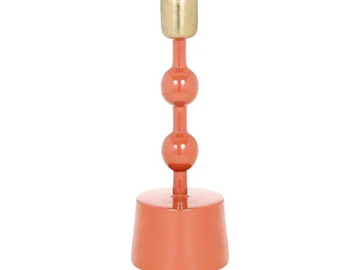 Set Van 2 Geemailleerde Aluminium Kandelaars - H.26,5 Cm En H.22 Cm - Terracotta - Parina