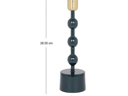 Set Van 2 Geemailleerde Aluminium Kandelaars - H.26,5 Cm En H.22 Cm - Eend Blauw - Parina