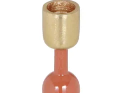 Set Van 2 Geemailleerde Aluminium Kandelaars - H.26,5 Cm En H.22 Cm - Terracotta - Parina