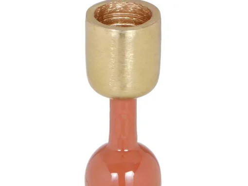 Set Van 2 Geemailleerde Aluminium Kandelaars - H.26,5 Cm En H.22 Cm - Terracotta - Parina