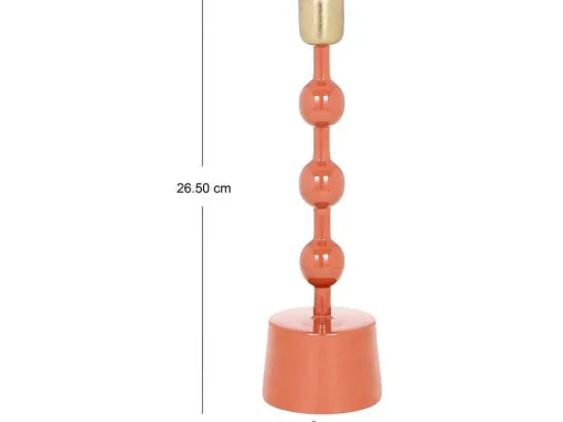 Set Van 2 Geemailleerde Aluminium Kandelaars - H.26,5 Cm En H.22 Cm - Terracotta - Parina