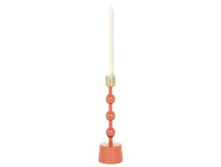 Set Van 2 Geemailleerde Aluminium Kandelaars - H.26,5 Cm En H.22 Cm - Terracotta - Parina