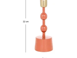 Set Van 2 Geemailleerde Aluminium Kandelaars - H.26,5 Cm En H.22 Cm - Terracotta - Parina